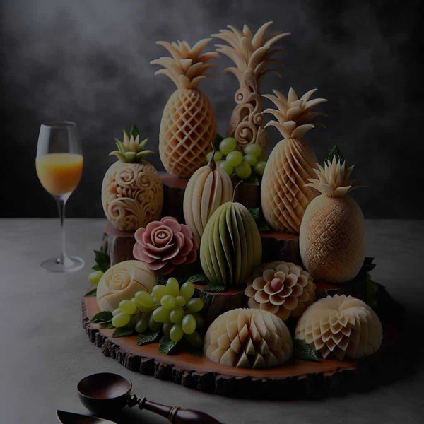 Quels sont les gestes essentiels pour sculpter des fruits en présentation sophistiquée?